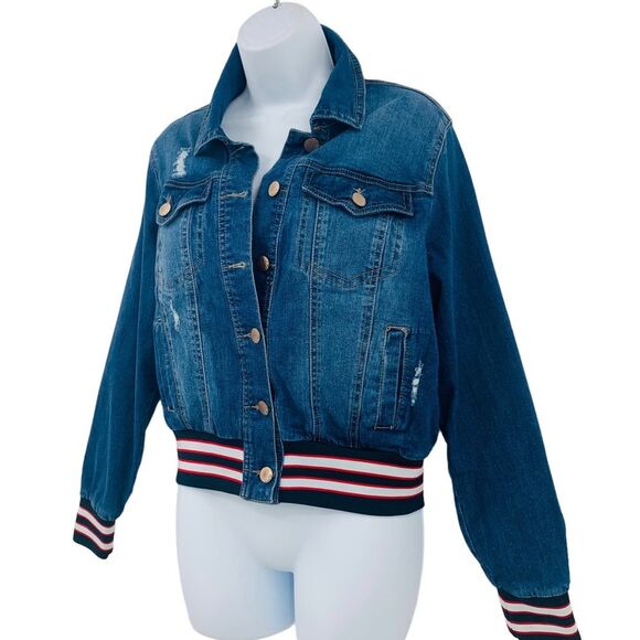 Dollhouse Denim Jacket Sz. L Retro Sportswear - Picture 4 of 12